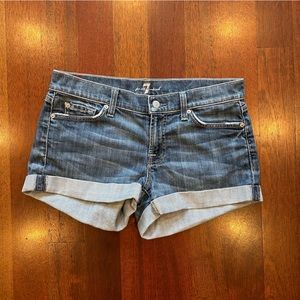7 For All Mankind - Roll Up Denim Shorts Size 28